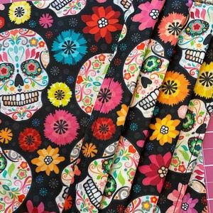Gorgeous cotton sugar skull and flowers